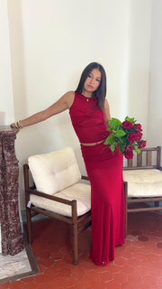JUPE CHERRY - ROUGE