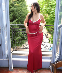 JUPE À POIS CHARLOTTE - ROUGE
