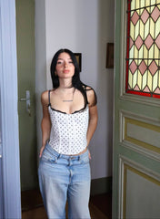 CORSET À POIS ARMELLE - BLANC